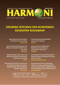 Image of Harmoni Jurnal Multikultural & Multireligius Hubungan Antarumat dan Kebebasan Beragama
