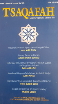 Image of Tsaqafah Jurnal Ilmu Pengetahuan & Kebudayaan Islam Ajaran Senkretisme di Indonesia